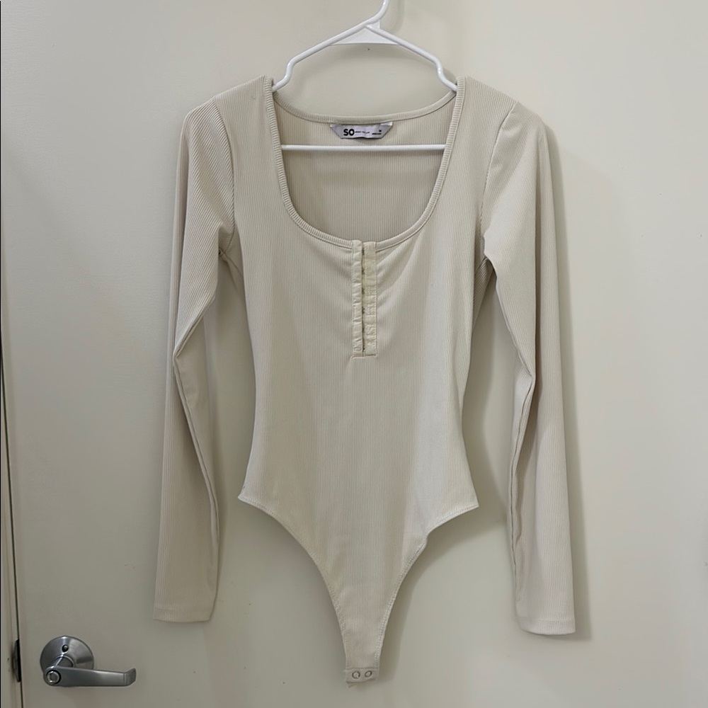 SO Cream Long Sleeve Bodysuit